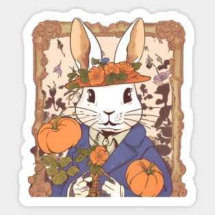 Pumpkin Day Halloween Bunny Rabbit Adoption Cute Flemish Giant Rabbit Mom Sticker